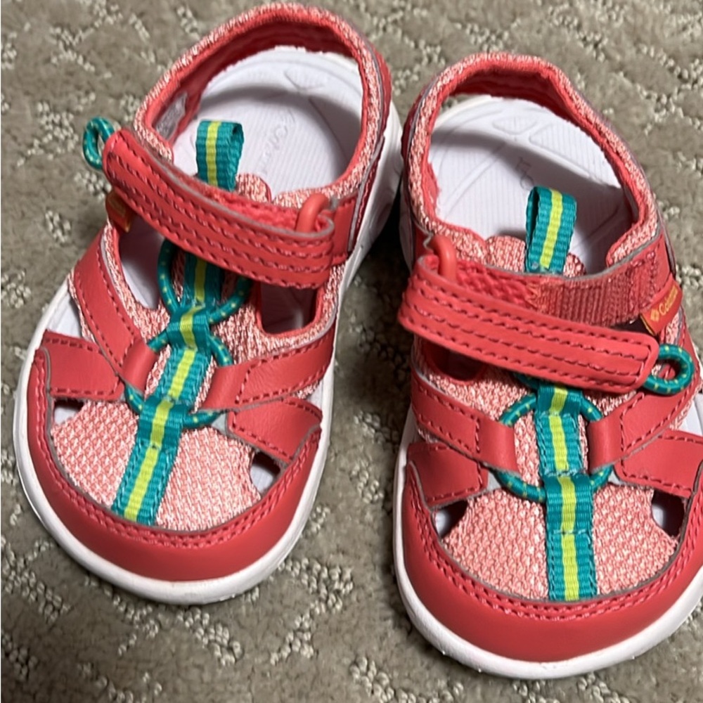 Kids Red and Pink Columbia Shoes T6